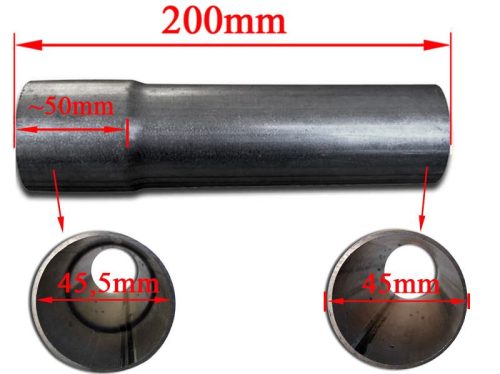 Kipufogó csőtoldó 45x200