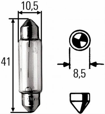 Izzó 12V C10W szofita 10W 11/41mm | Hella