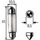 Izzó 12V C10W szofita 10W 11/41mm | Hella