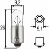 Izzó 12V 4W T4W BA9S | Hella