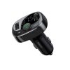 FM Transmitter MP3 szivargyújtós töltő T-típusú 2xUSB, fekete – Baseus