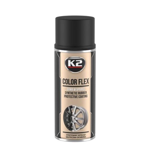 K2 | COLOR FLEX CARBON Gumi festék spray matt fekete | 400 ML