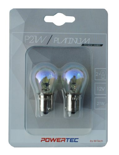 Izzó 12V 21W P21W Powertec Platinum RAINBOW | 2db | M-TECH