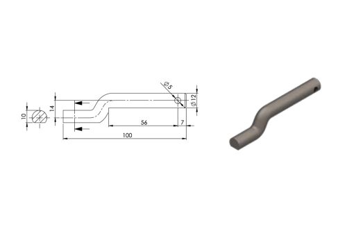 Oldalsó zsanér UZ-01A 12 mm, hegeszthető, SPP